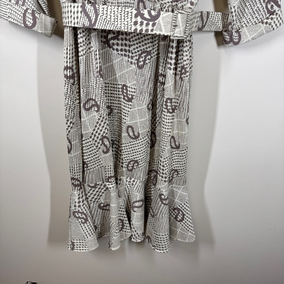 Vintage Orite Petite 70s 90s Geometric Paisley Print Midi Dress Size Large - Picture 5 of 16